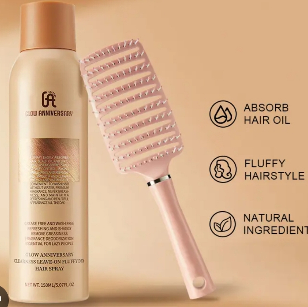 Tik Tok Shop Glow Anniversary‎ Hair Spray and Brush Set